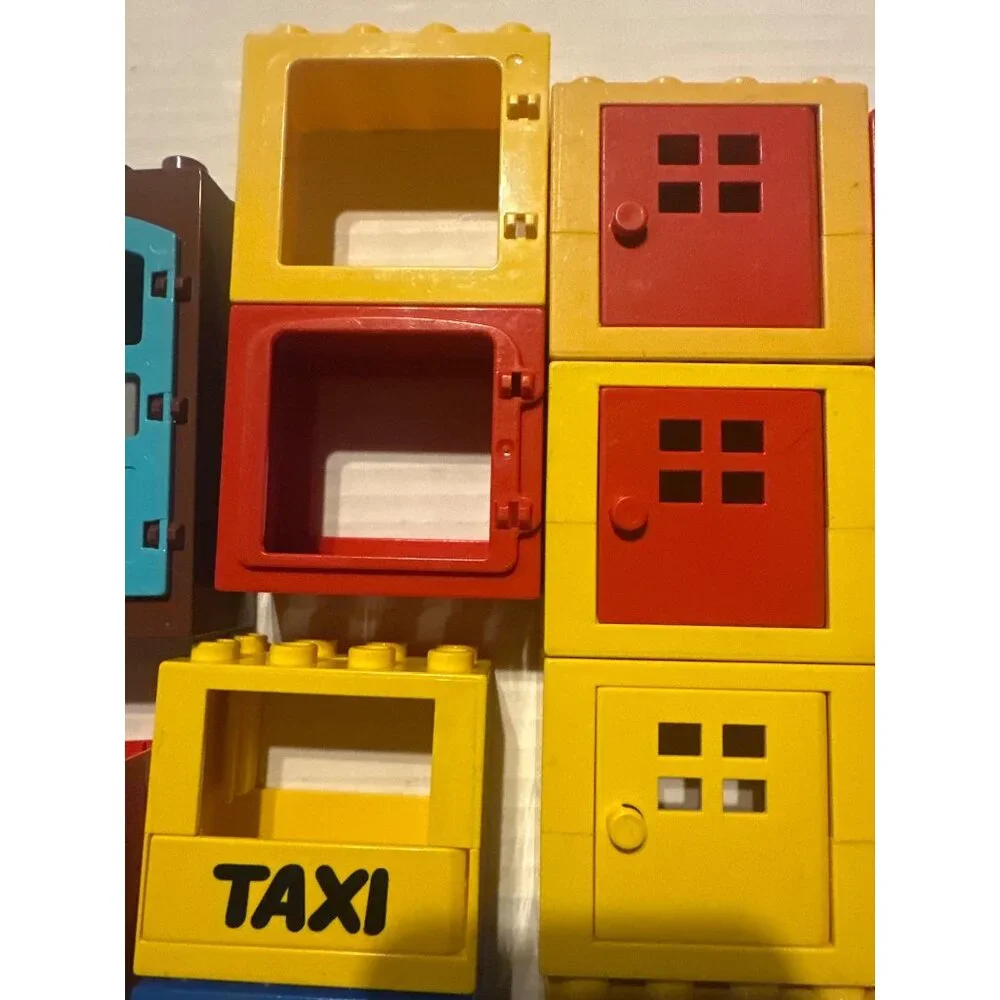 Vintage Lego Duplo 18 Window &‎ Door Pieces Assorted Lot taxi camping